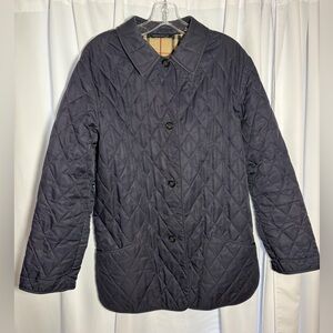 BURBERRY Navy Blue Quilted Jacket Sz Small